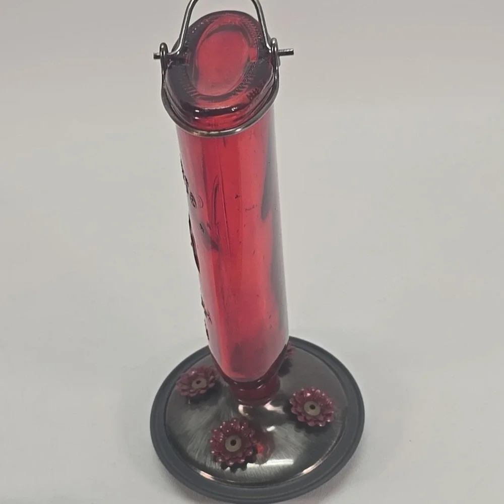 Perky Pet Hummingbird Feeder Nectar Garden‎ Antique Decorative Glass 16oz Red